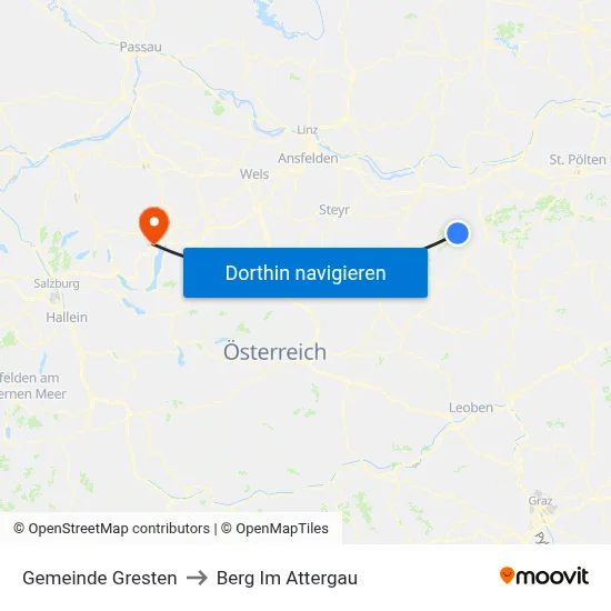 Gemeinde Gresten to Berg Im Attergau map