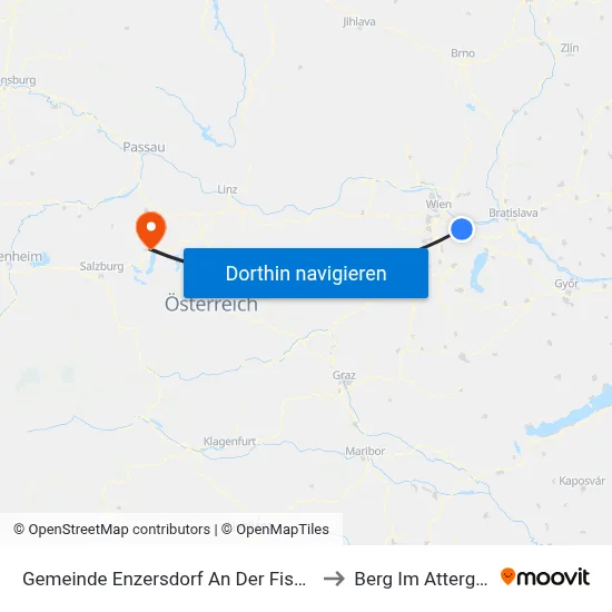 Gemeinde Enzersdorf An Der Fischa to Berg Im Attergau map
