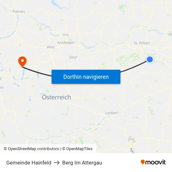 Gemeinde Hainfeld to Berg Im Attergau map