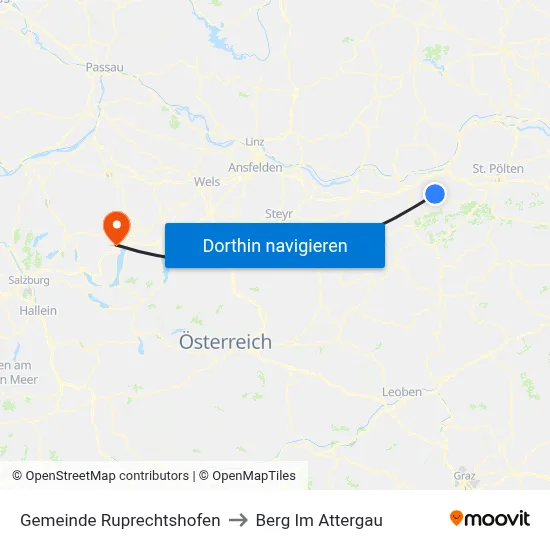 Gemeinde Ruprechtshofen to Berg Im Attergau map