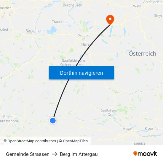 Gemeinde Strassen to Berg Im Attergau map