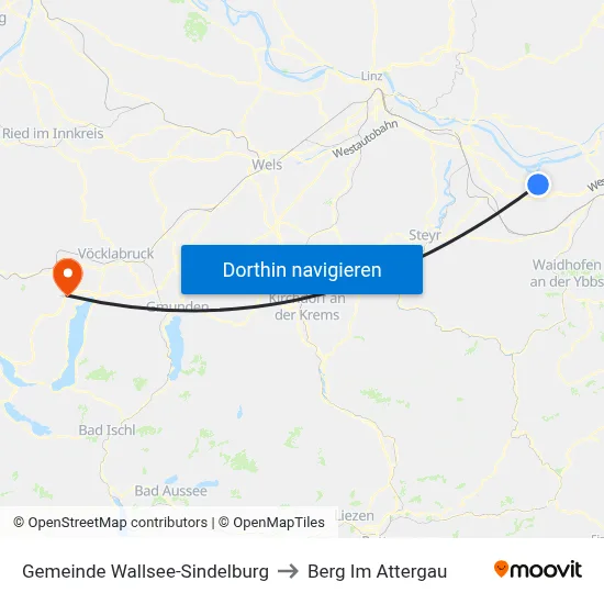 Gemeinde Wallsee-Sindelburg to Berg Im Attergau map