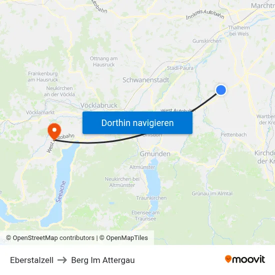 Eberstalzell to Berg Im Attergau map