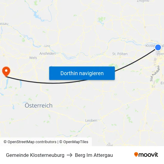 Gemeinde Klosterneuburg to Berg Im Attergau map