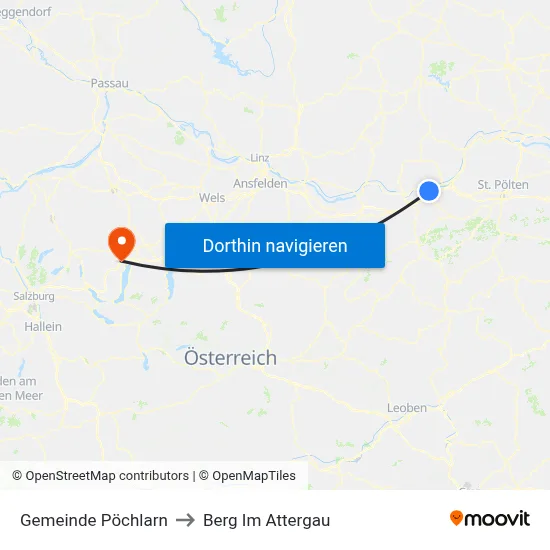Gemeinde Pöchlarn to Berg Im Attergau map