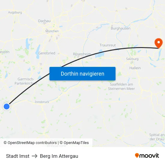 Stadt Imst to Berg Im Attergau map