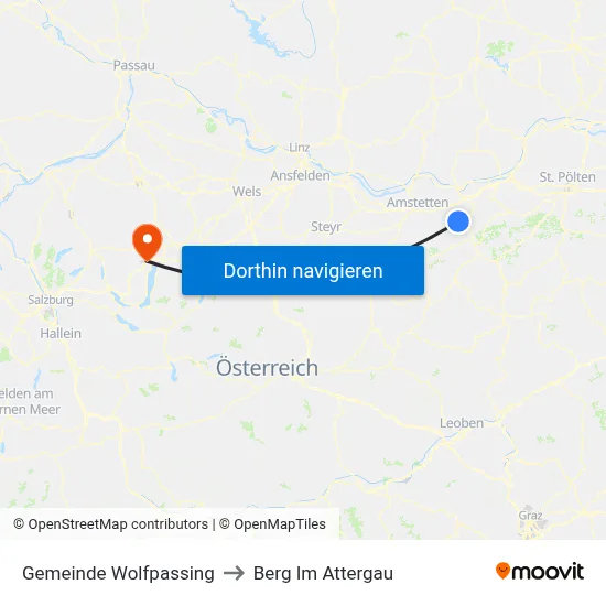 Gemeinde Wolfpassing to Berg Im Attergau map