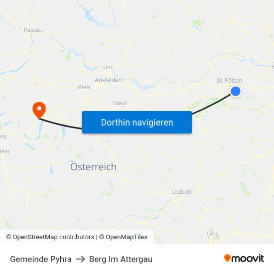 Gemeinde Pyhra to Berg Im Attergau map