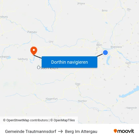 Gemeinde Trautmannsdorf to Berg Im Attergau map
