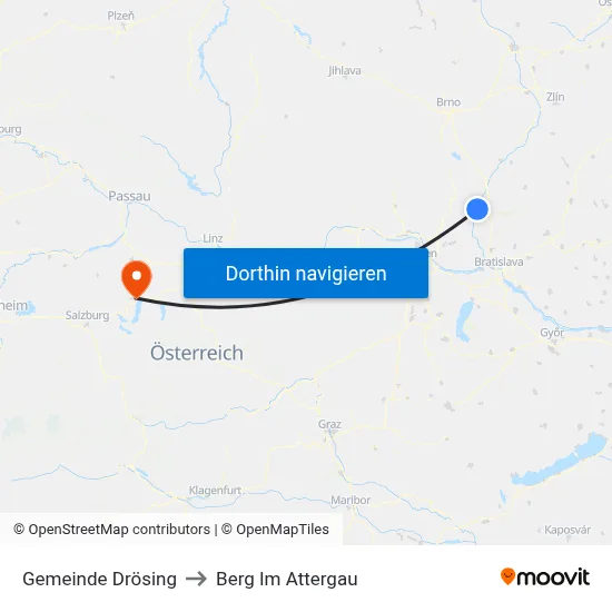 Gemeinde Drösing to Berg Im Attergau map