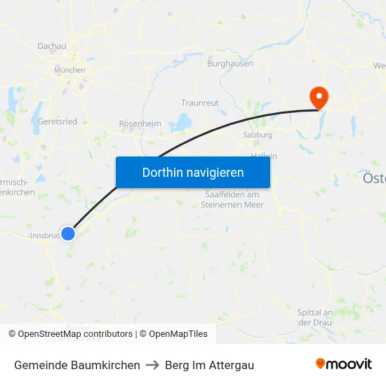 Gemeinde Baumkirchen to Berg Im Attergau map