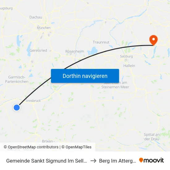 Gemeinde Sankt Sigmund Im Sellrain to Berg Im Attergau map