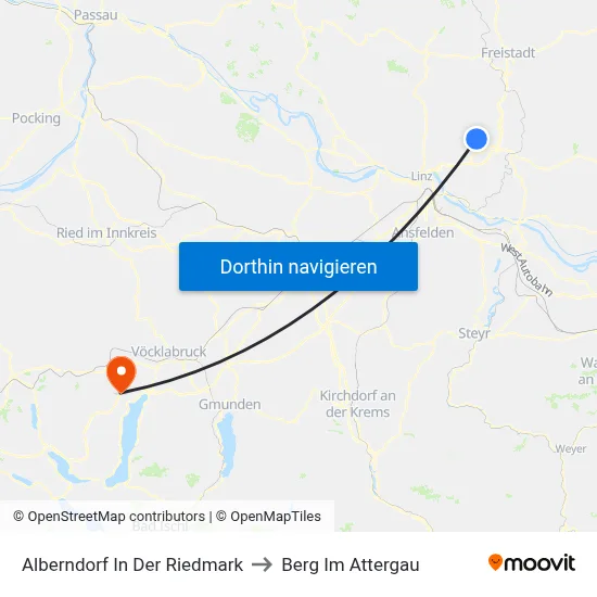 Alberndorf In Der Riedmark to Berg Im Attergau map