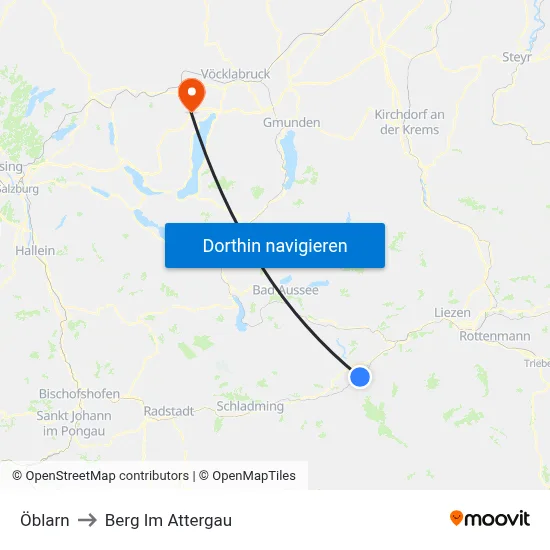 Öblarn to Berg Im Attergau map