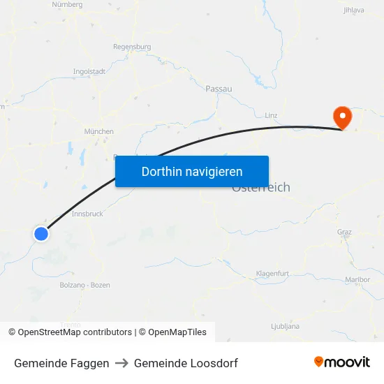 Gemeinde Faggen to Gemeinde Loosdorf map