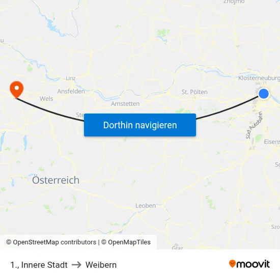 1., Innere Stadt to Weibern map