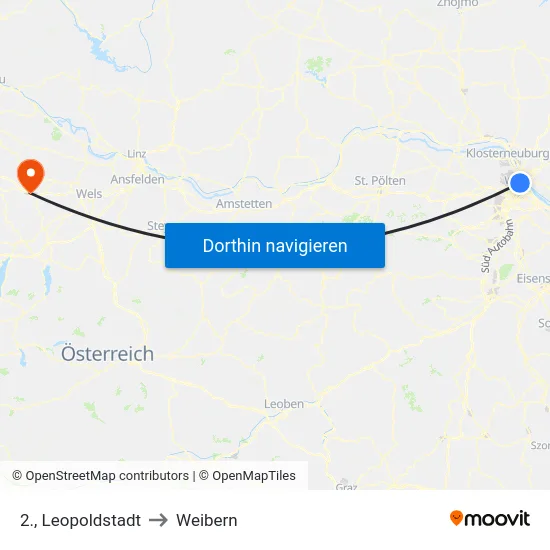 2., Leopoldstadt to Weibern map