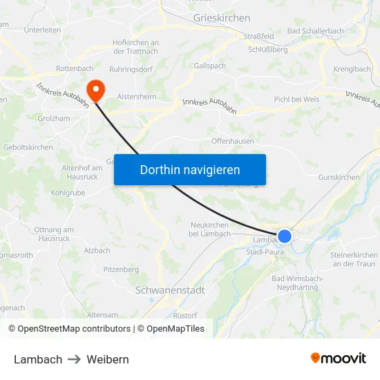 Lambach to Weibern map