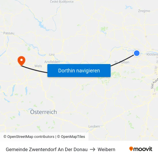 Gemeinde Zwentendorf An Der Donau to Weibern map