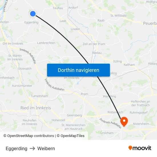 Eggerding to Weibern map