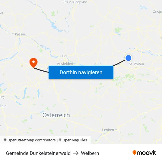 Gemeinde Dunkelsteinerwald to Weibern map