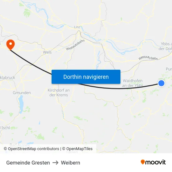 Gemeinde Gresten to Weibern map