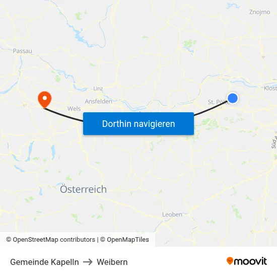 Gemeinde Kapelln to Weibern map