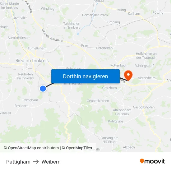 Pattigham to Weibern map