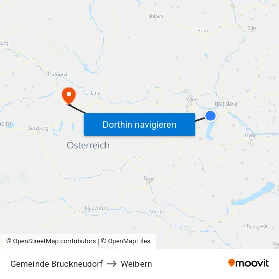 Gemeinde Bruckneudorf to Weibern map