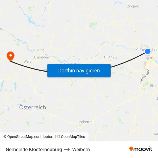 Gemeinde Klosterneuburg to Weibern map