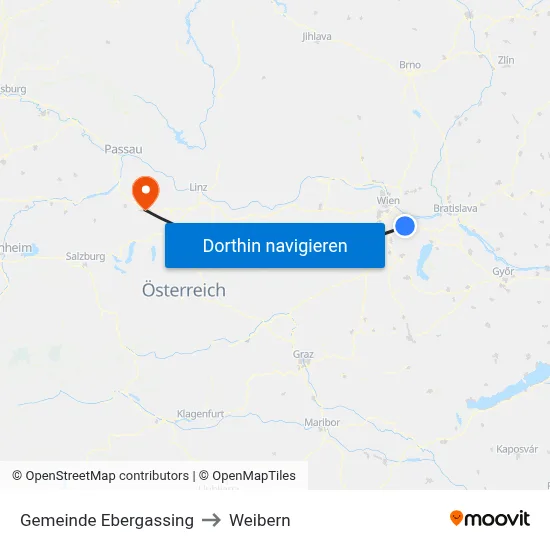 Gemeinde Ebergassing to Weibern map