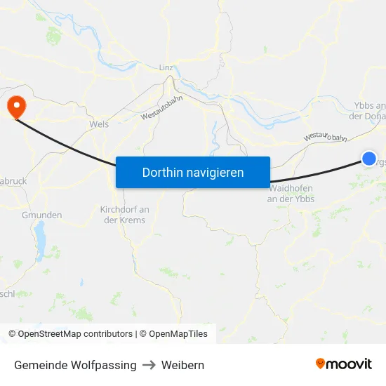 Gemeinde Wolfpassing to Weibern map