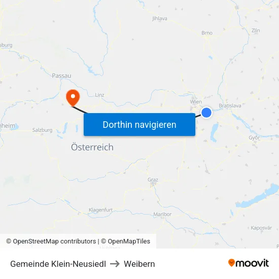 Gemeinde Klein-Neusiedl to Weibern map