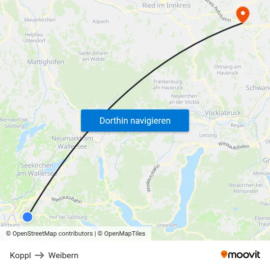 Koppl to Weibern map