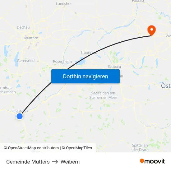 Gemeinde Mutters to Weibern map