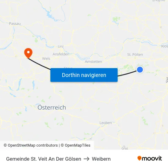 Gemeinde St. Veit An Der Gölsen to Weibern map