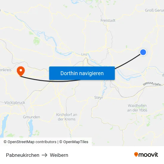 Pabneukirchen to Weibern map