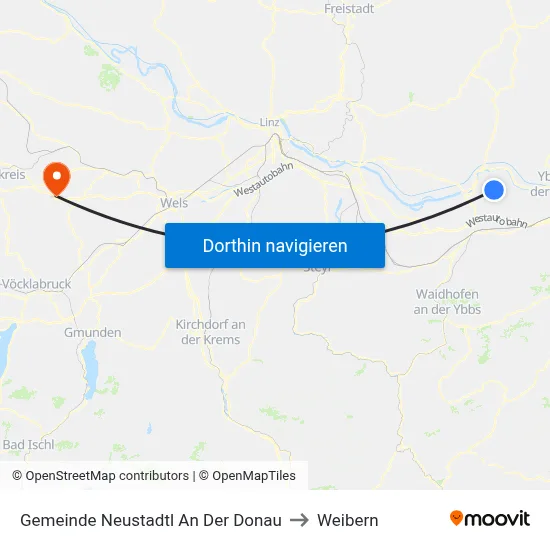 Gemeinde Neustadtl An Der Donau to Weibern map