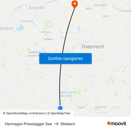 Hermagor-Pressegger See to Weibern map