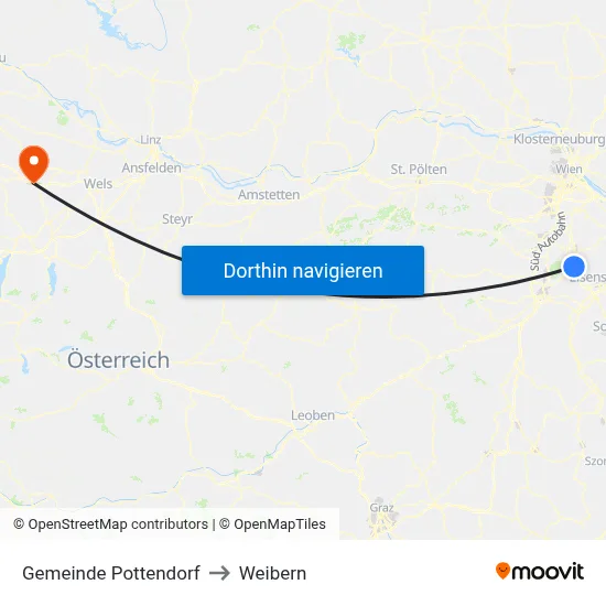 Gemeinde Pottendorf to Weibern map