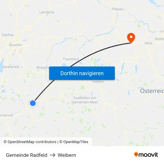 Gemeinde Radfeld to Weibern map