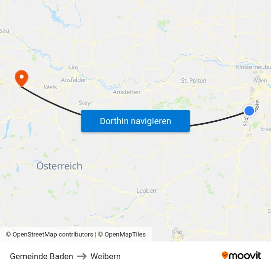 Gemeinde Baden to Weibern map