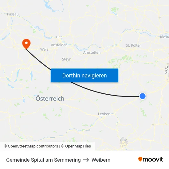 Gemeinde Spital am Semmering to Weibern map
