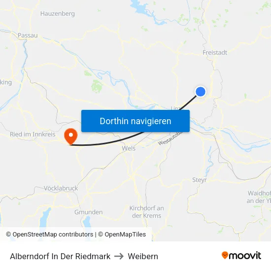 Alberndorf In Der Riedmark to Weibern map
