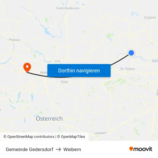 Gemeinde Gedersdorf to Weibern map