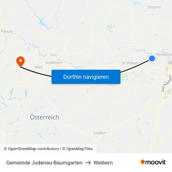 Gemeinde Judenau-Baumgarten to Weibern map