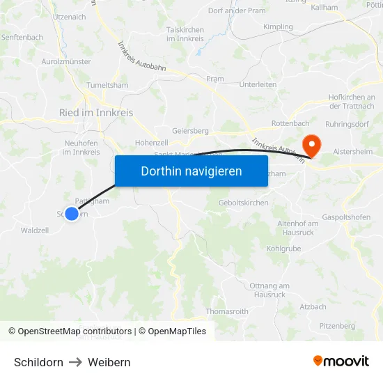 Schildorn to Weibern map