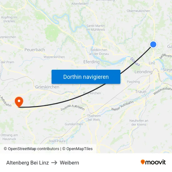 Altenberg Bei Linz to Weibern map
