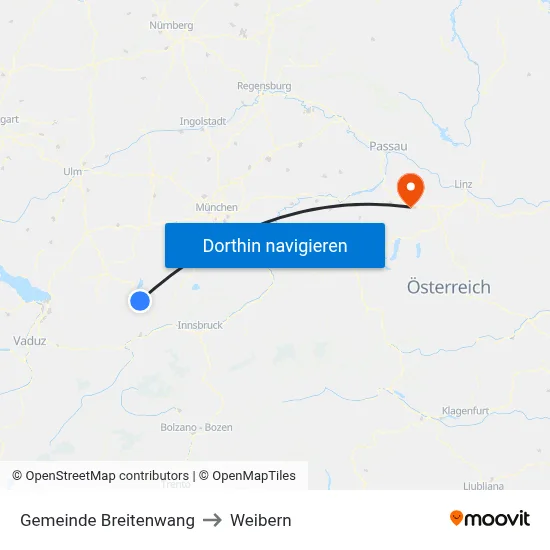 Gemeinde Breitenwang to Weibern map
