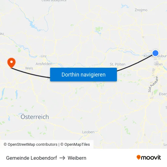 Gemeinde Leobendorf to Weibern map